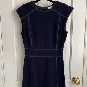 **SOLD**  Tory Burch Navy Wool Crepe Cap Sleeve Dress 0 XS